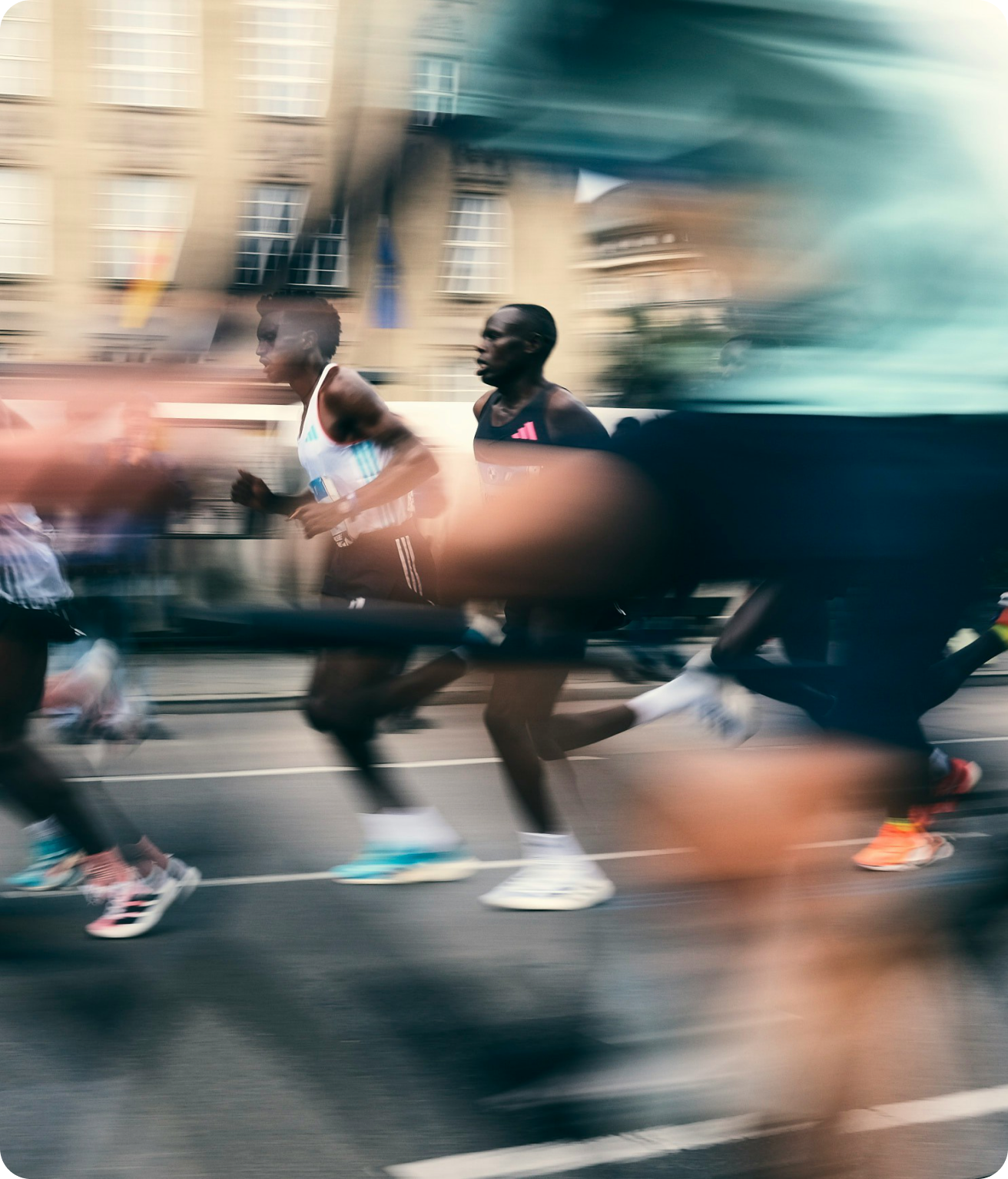 Race organizers and runners at a community event